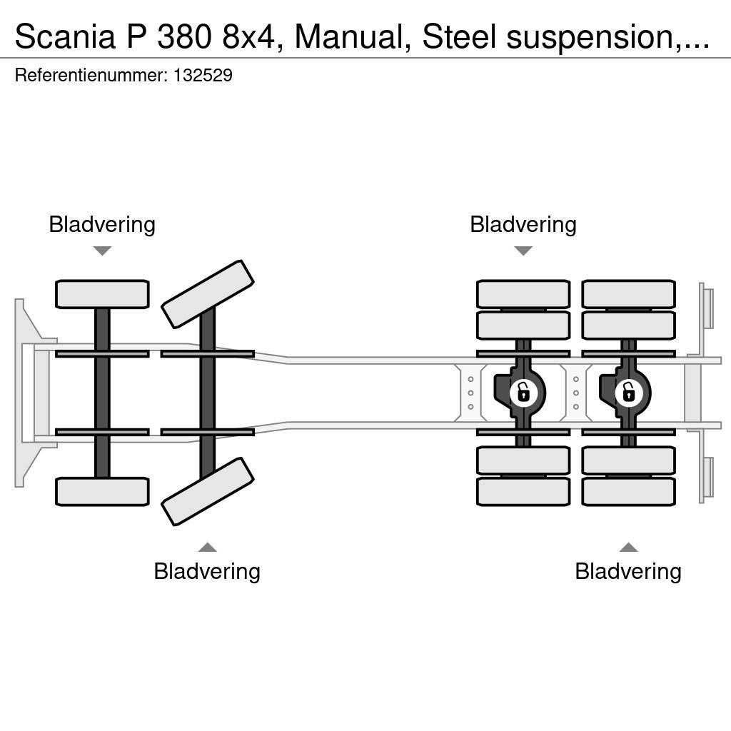 Scania P 380 8x4, Manual, Steel suspension, Liebherr, 9 M Kamioni mešalice za beton