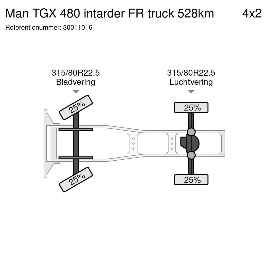 MAN TGX 480 intarder FR truck 528km Tegljači