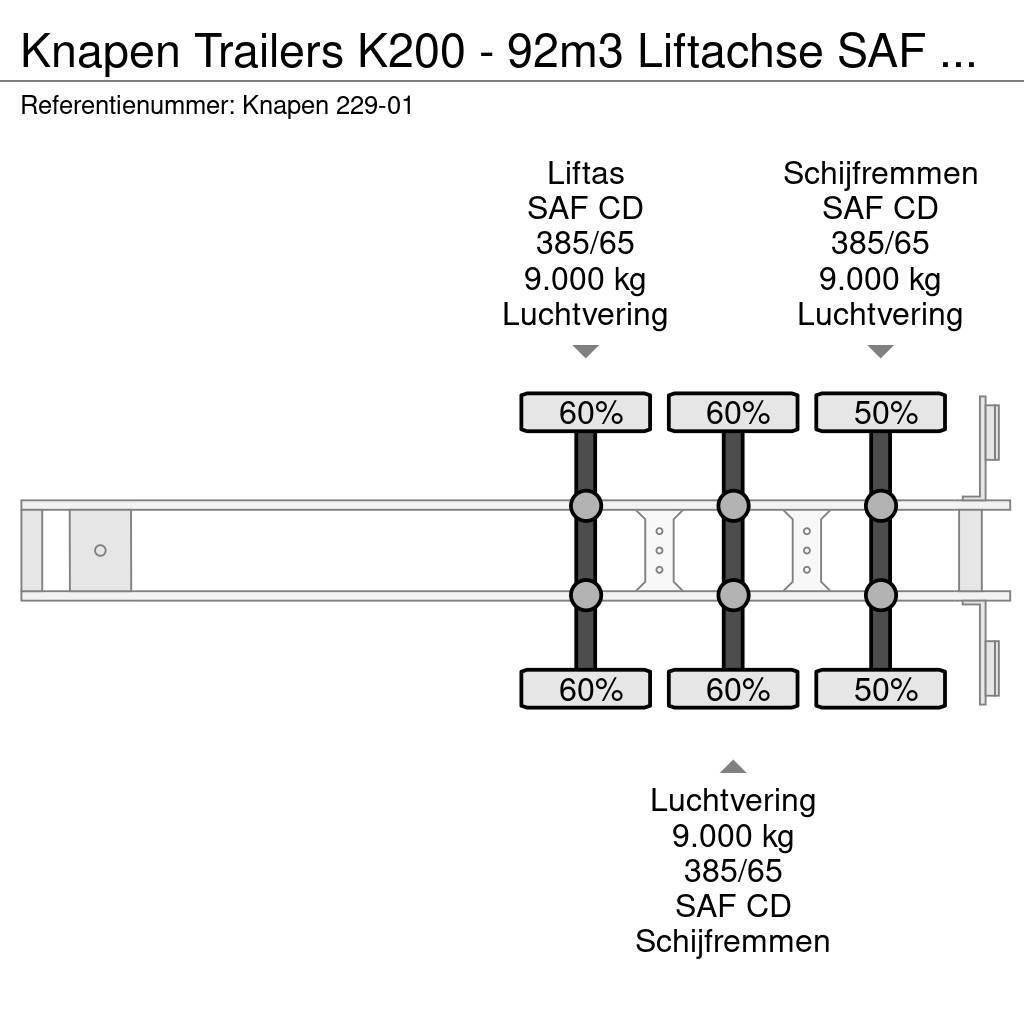 Knapen Trailers K200 - 92m3 Liftachse SAF Agrar APK/TUV 0 Poluprikolice sa pokretnim podom