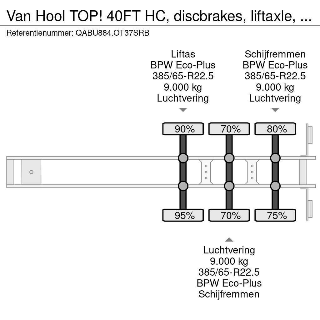 Van Hool TOP! 40FT HC, discbrakes, liftaxle, empty-weight: Kontejnerske poluprikolice