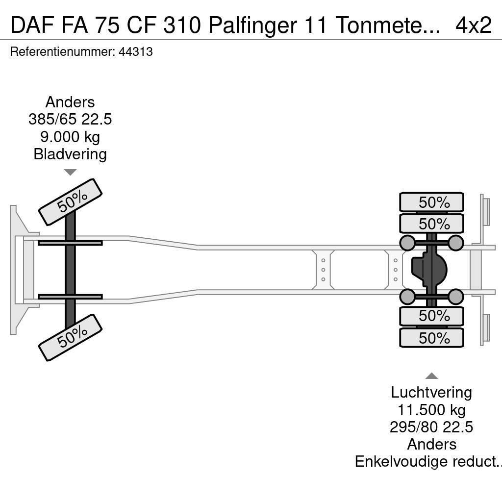 DAF FA 75 CF 310 Palfinger 11 Tonmeter laadkraan Just Rol kiper kamioni sa kukom za podizanje tereta