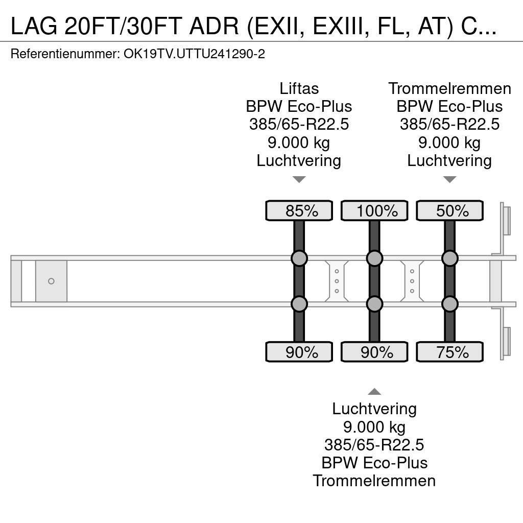 LAG 20FT/30FT ADR (EXII, EXIII, FL, AT) CHASSIS + TANK Poluprikolice cisterne