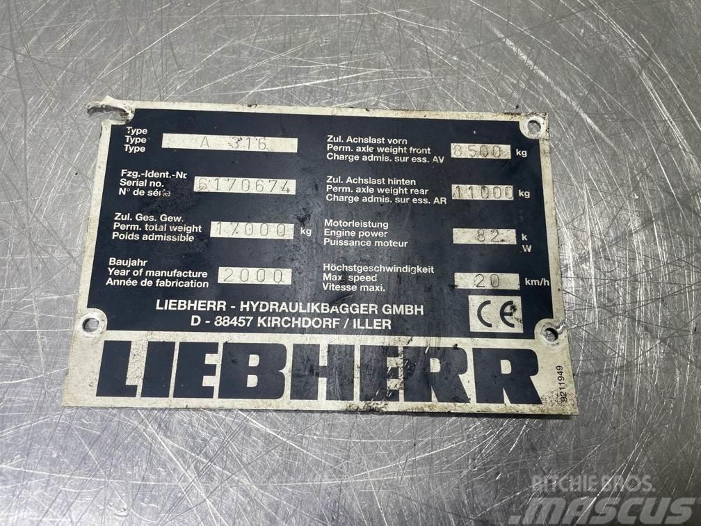 Liebherr A316 -  (For parts) Bageri točkaši