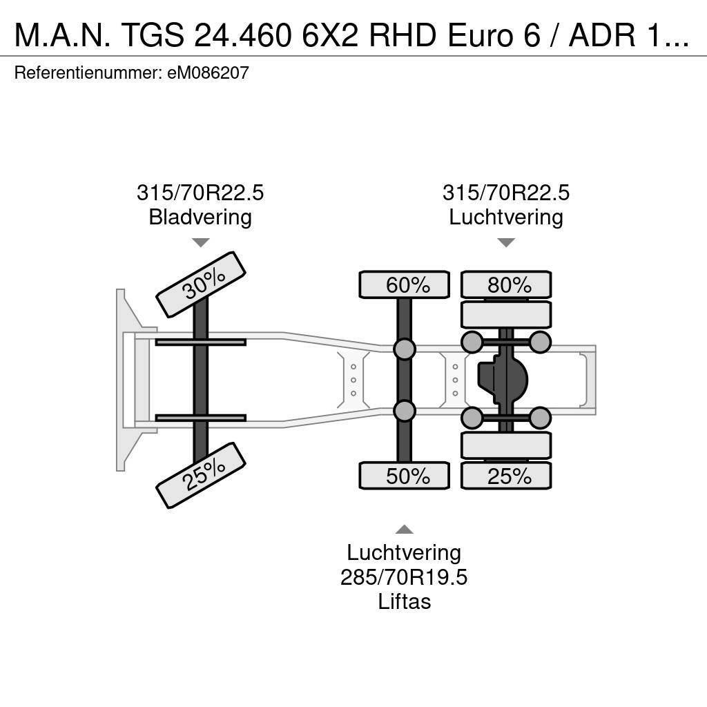 MAN TGS 24.460 6X2 RHD Euro 6 / ADR 19/07/24 Tegljači