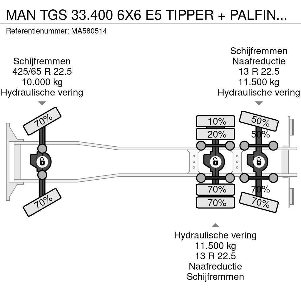 MAN TGS 33.400 6X6 E5 TIPPER + PALFINGER EPSILON Kiperi kamioni