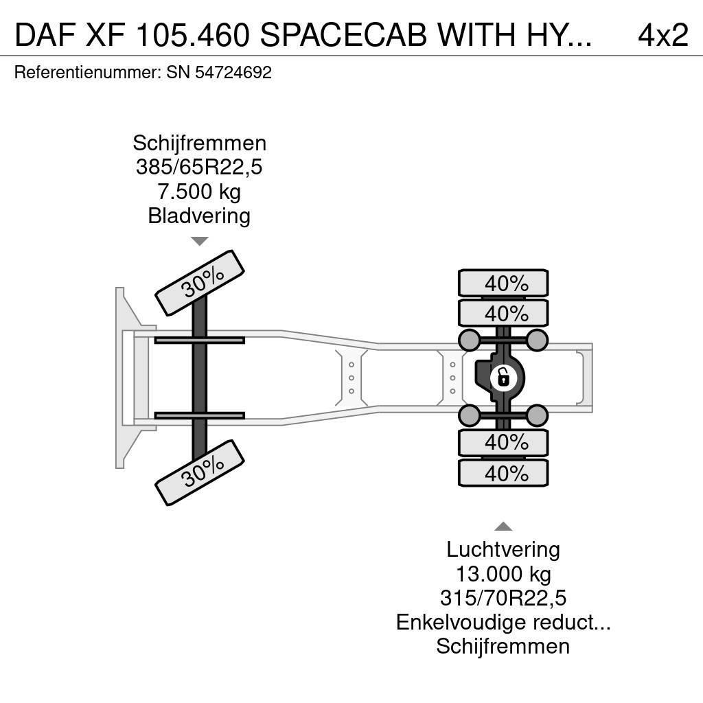 DAF XF 105.460 SPACECAB WITH HYDRAULIC KIT (ZF16 MANUA Tegljači