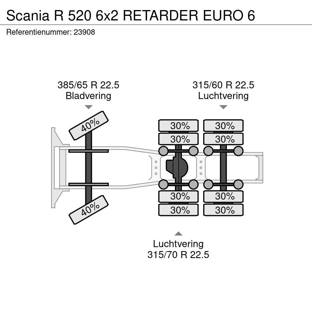 Scania R 520 6x2 RETARDER EURO 6 Tegljači