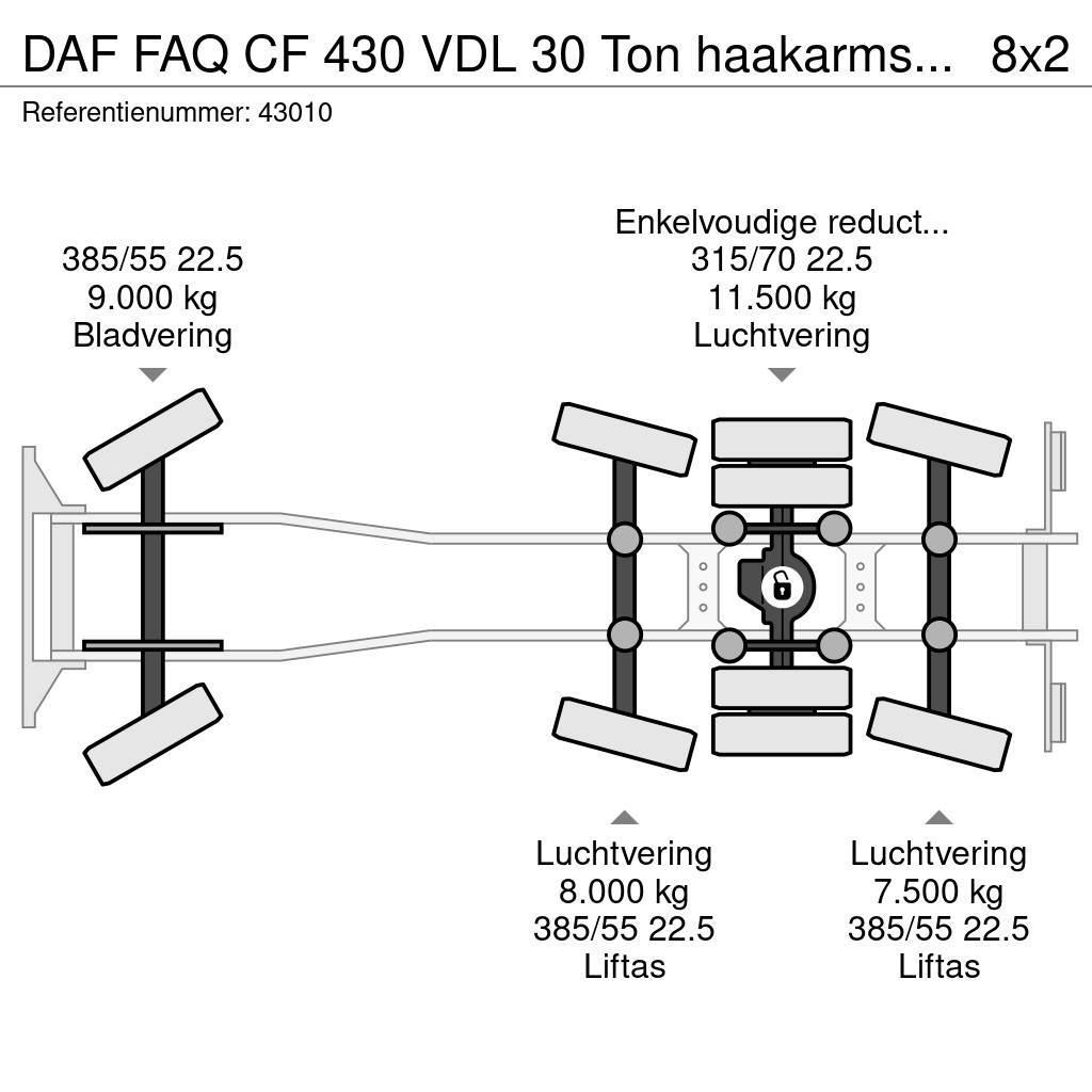 DAF FAQ CF 430 VDL 30 Ton haakarmsysteem Rol kiper kamioni sa kukom za podizanje tereta