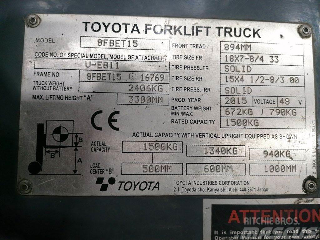 Toyota 8FBET15 Električni viljuškari