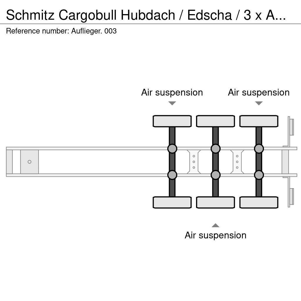 Schmitz Cargobull Hubdach / Edscha / 3 x Achsen Poluprikolice sa ciradom