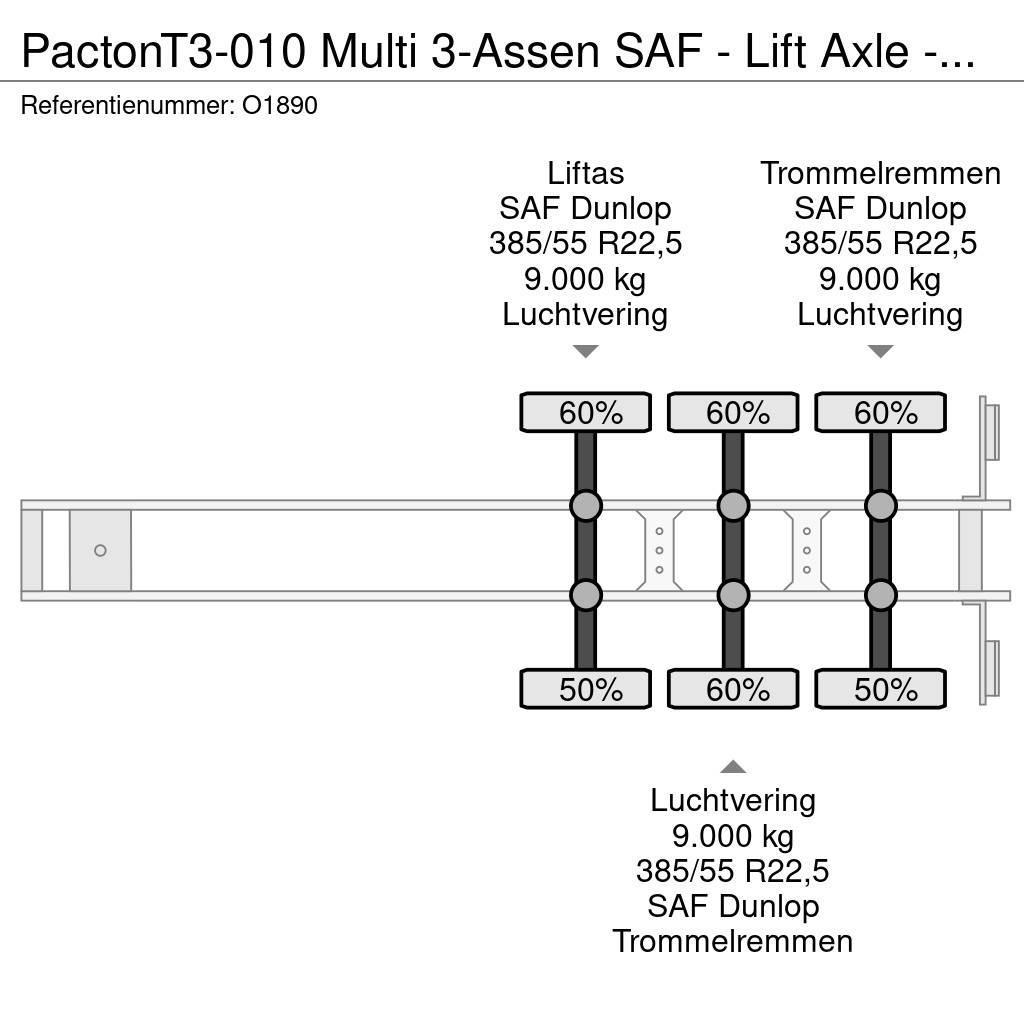 Pacton T3-010 Multi 3-Assen SAF - Lift Axle - Drum Brakes Kontejnerske poluprikolice