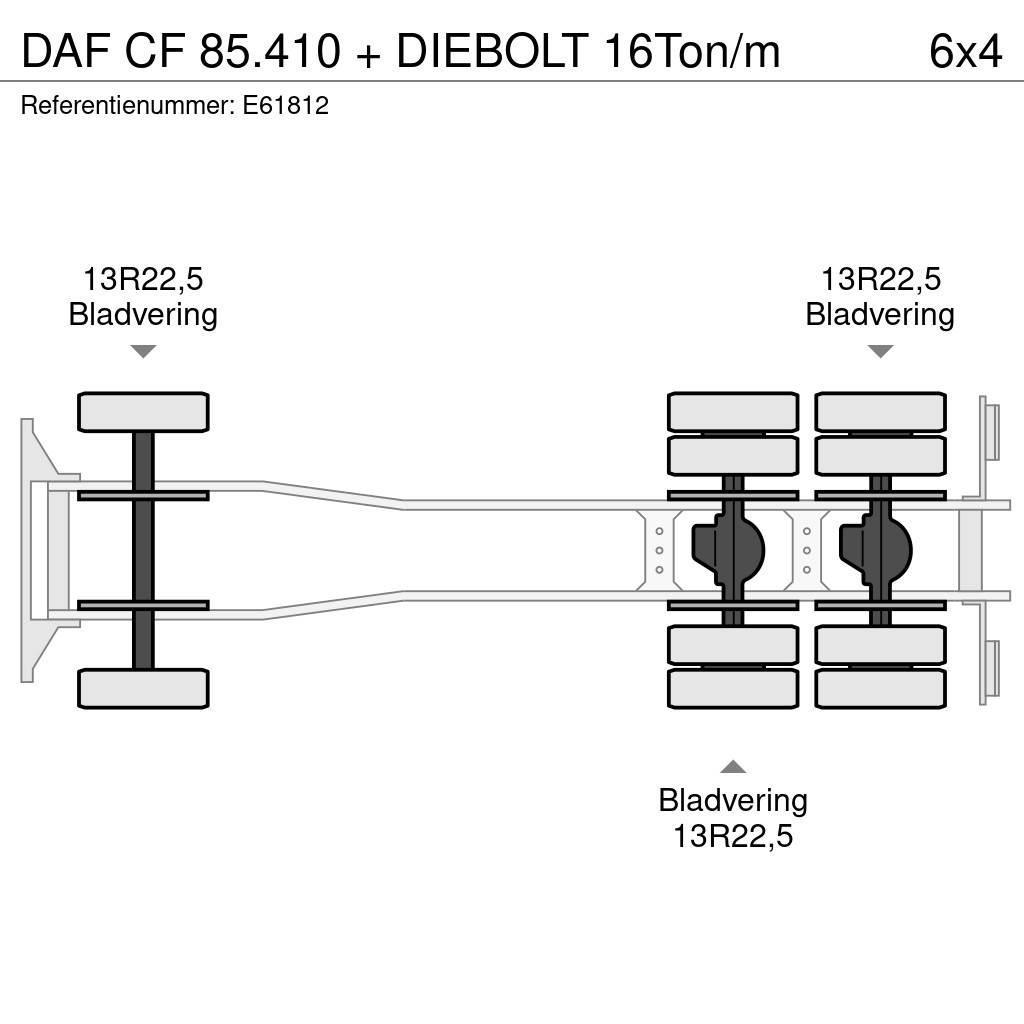 DAF CF 85.410 + DIEBOLT 16Ton/m Kontejnerski kamioni