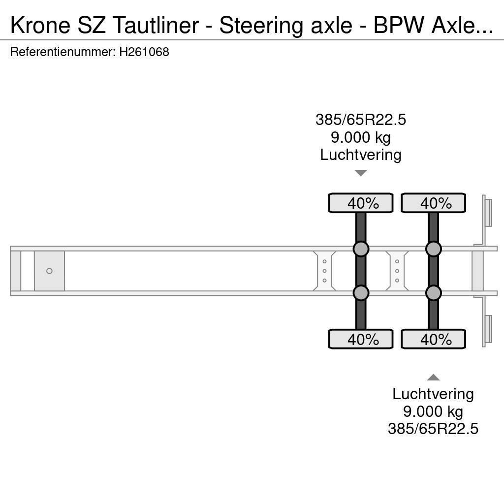 Krone SZ Tautliner - Steering axle - BPW Axle - Sliding Poluprikolice sa ciradom