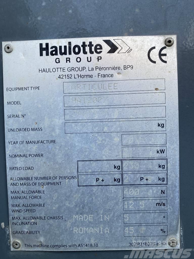 Haulotte HA 120 P Zglobne podizne platforme