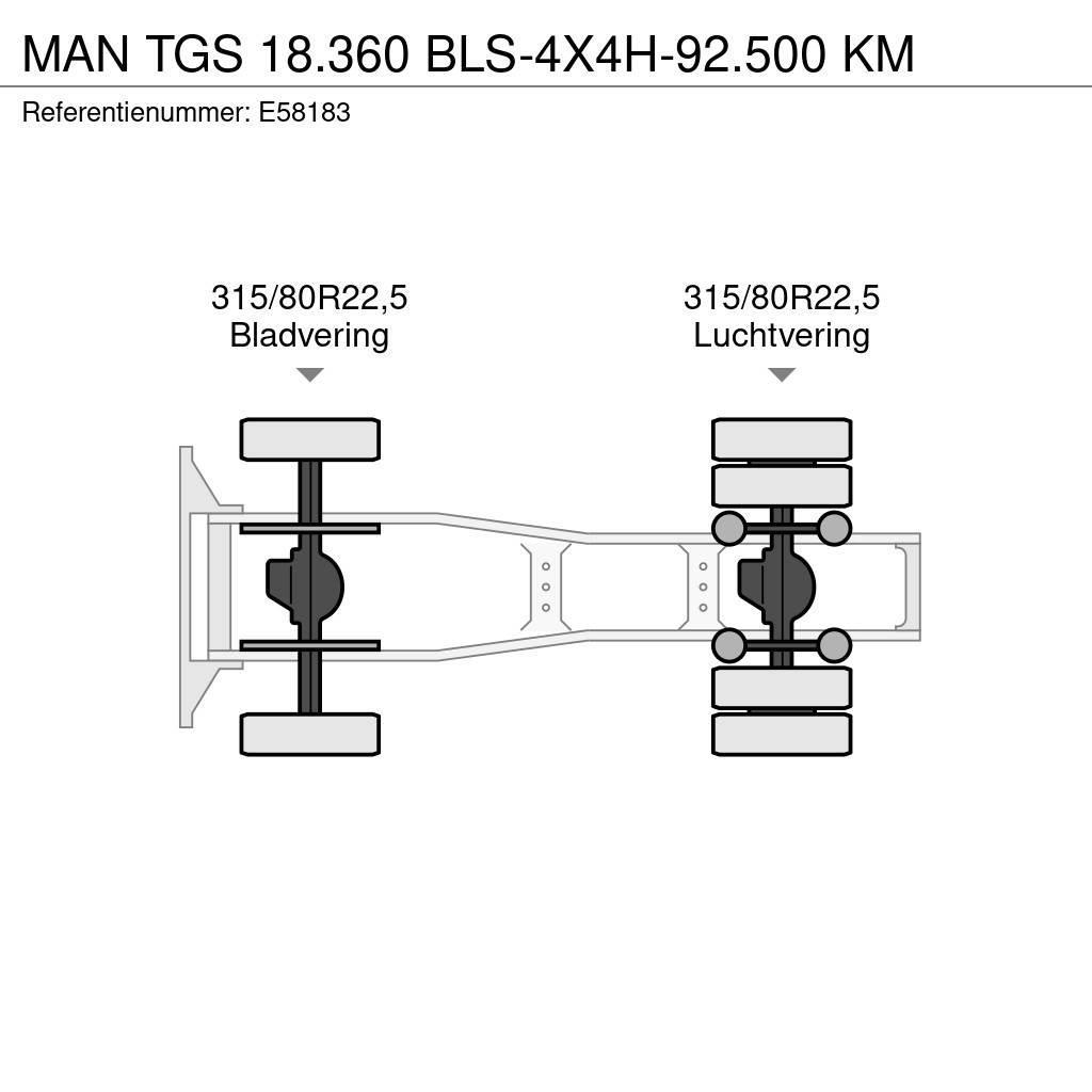 MAN TGS 18.360 BLS-4X4H-92.500 KM Tegljači