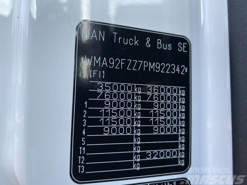 MAN TGX 35.580 8X4-4 BL 4200 Rol kiper kamioni sa kukom za podizanje tereta