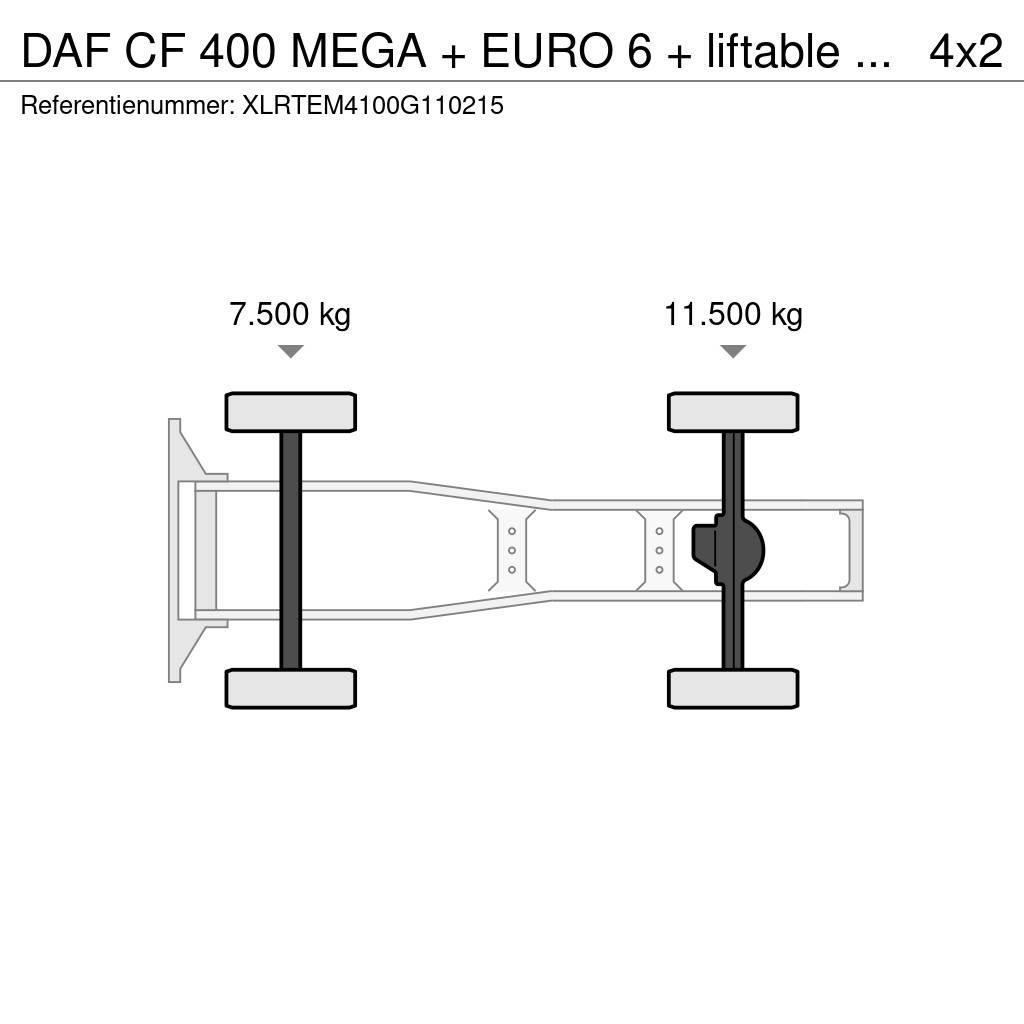 DAF CF 400 MEGA + EURO 6 + liftable 5th wheel Tegljači
