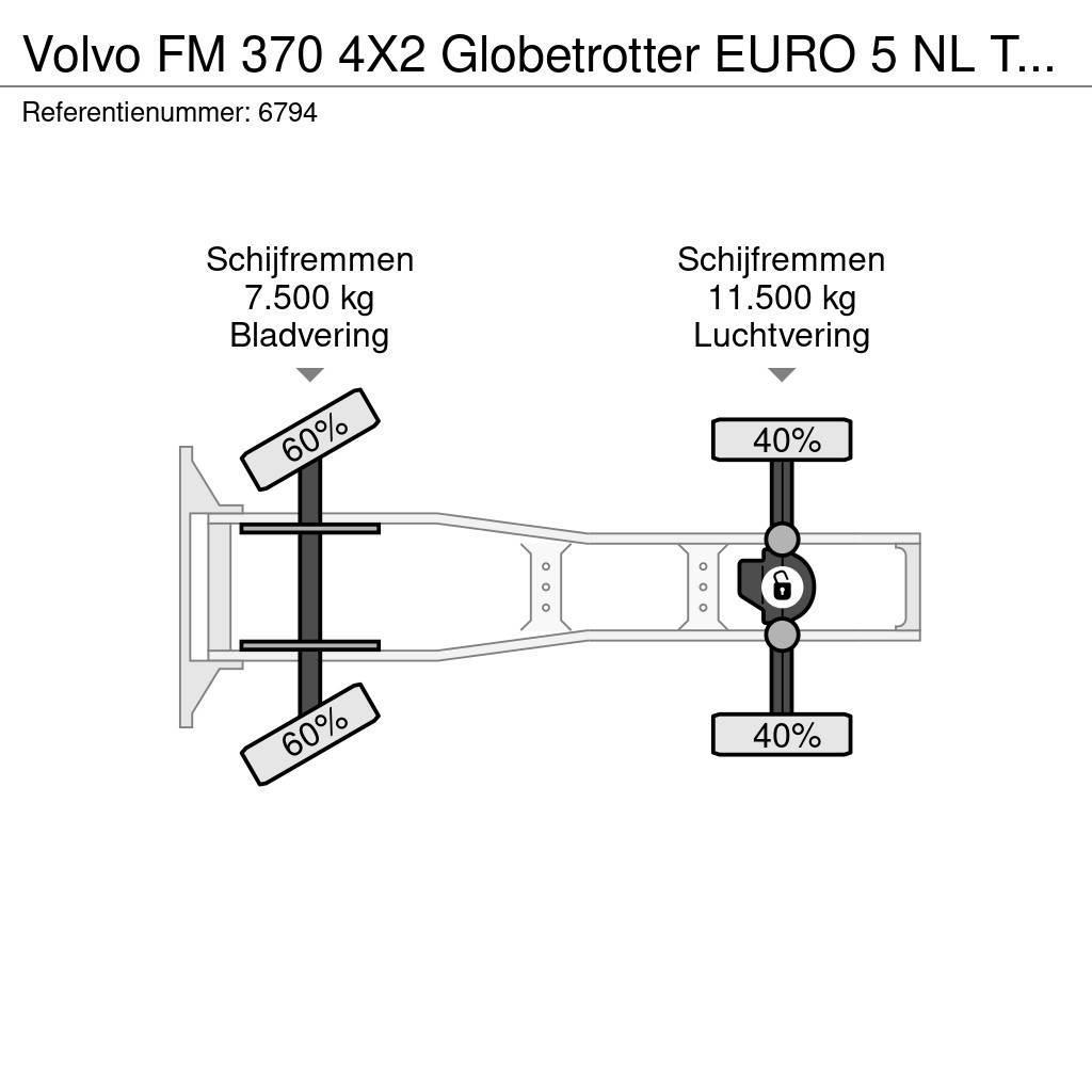 Volvo FM 370 4X2 Globetrotter EURO 5 NL Truck APK 09/202 Tegljači