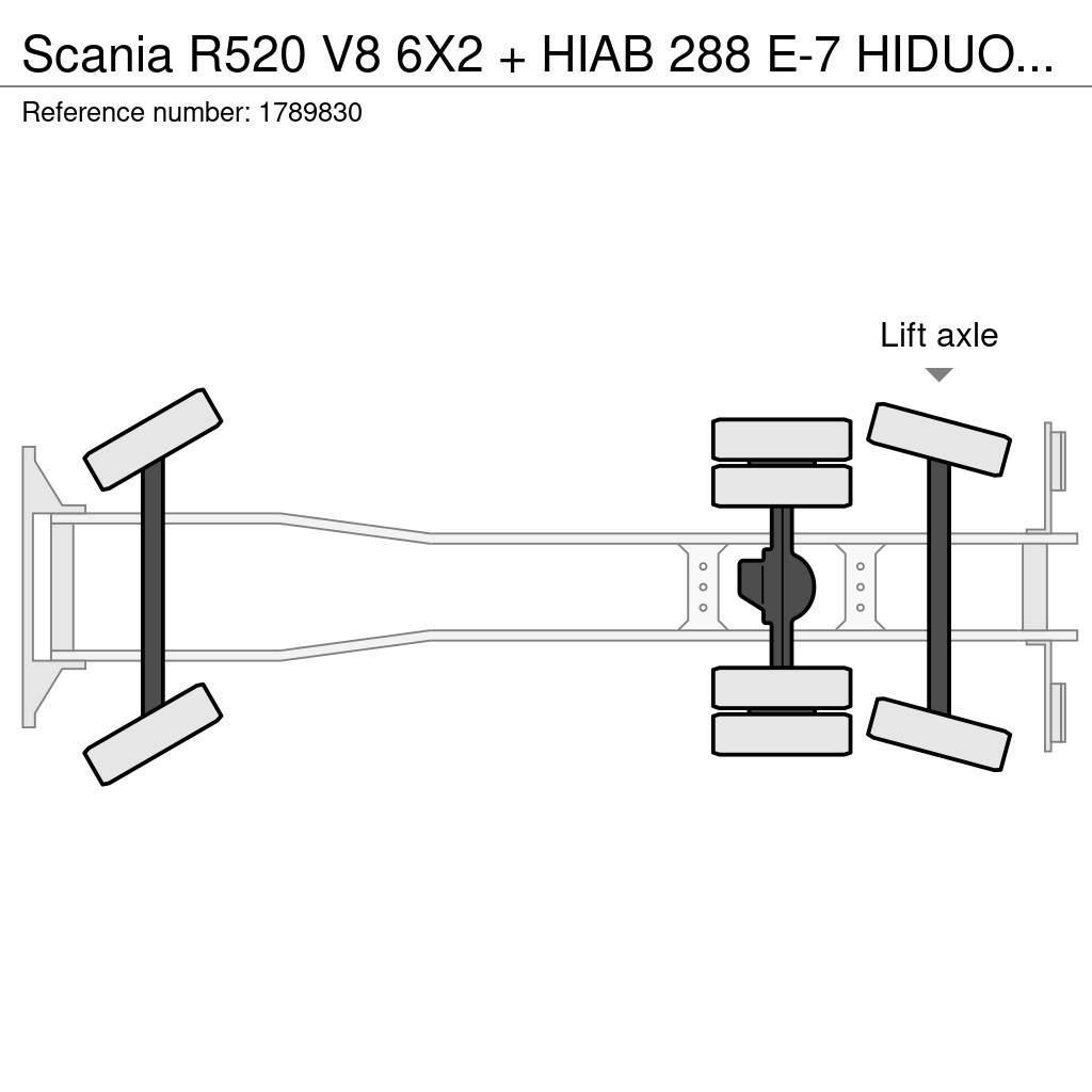 Scania R520 V8 6X2 + HIAB 288 E-7 HIDUO KRAAN/KRAN/CRANE/ Kamioni sa kranom