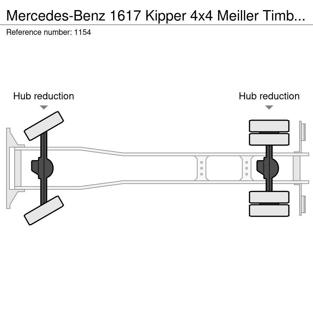 Mercedes-Benz 1617 Kipper 4x4 Meiller Timber Crane Big Axle Good Kiperi kamioni