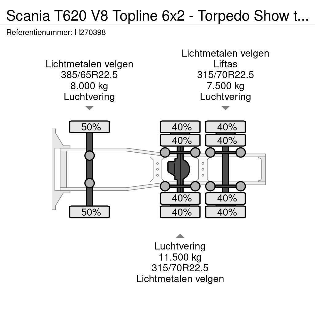Scania T620 V8 Topline 6x2 - Torpedo Show truck - Custom Tegljači