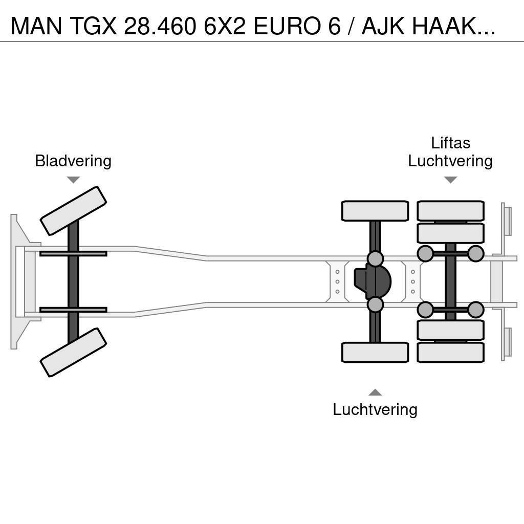 MAN TGX 28.460 6X2 EURO 6 / AJK HAAKSYSTEEM / BELGIUM Rol kiper kamioni sa kukom za podizanje tereta