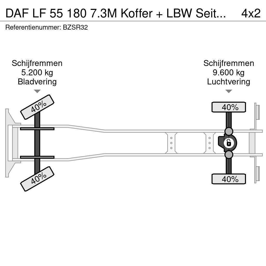 DAF LF 55 180 7.3M Koffer + LBW Seitentür APK 02-2024 Sanduk kamioni