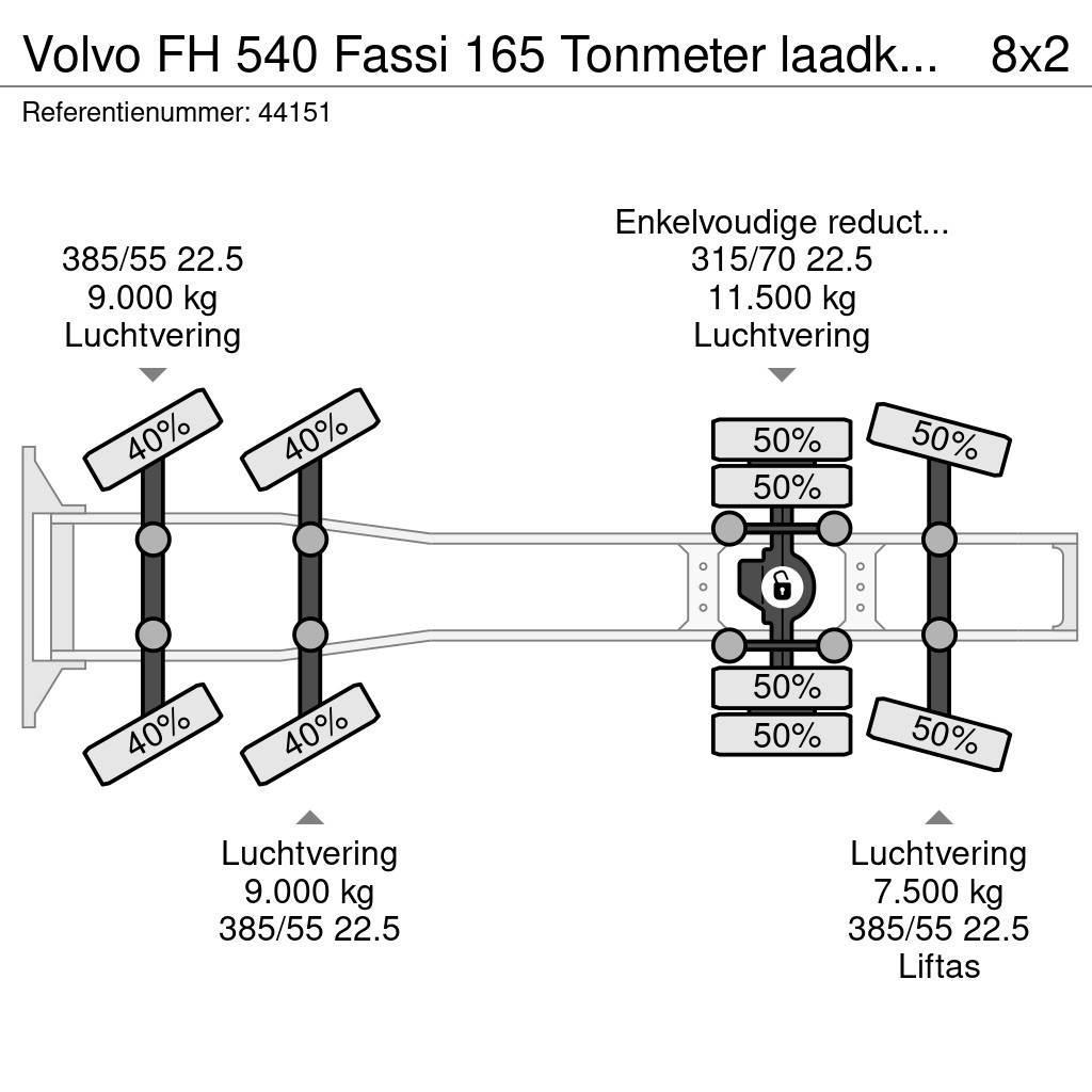 Volvo FH 540 Fassi 165 Tonmeter laadkraan + Fly-Jib Just Tegljači