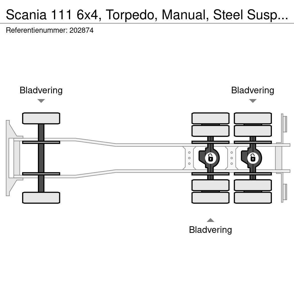 Scania 111 6x4, Torpedo, Manual, Steel Suspension Kiperi kamioni