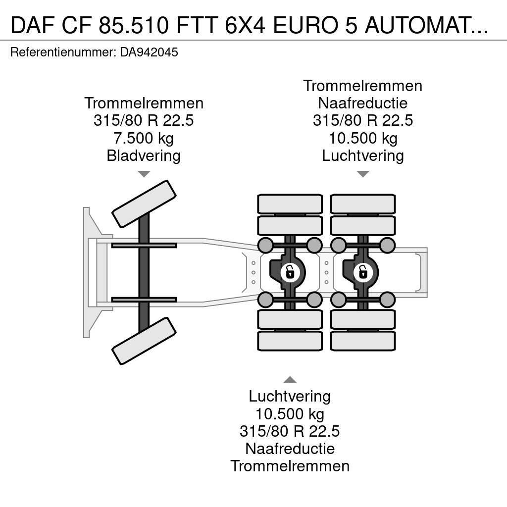 DAF CF 85.510 FTT 6X4 EURO 5 AUTOMATIC + ZF INTARDER + Tegljači