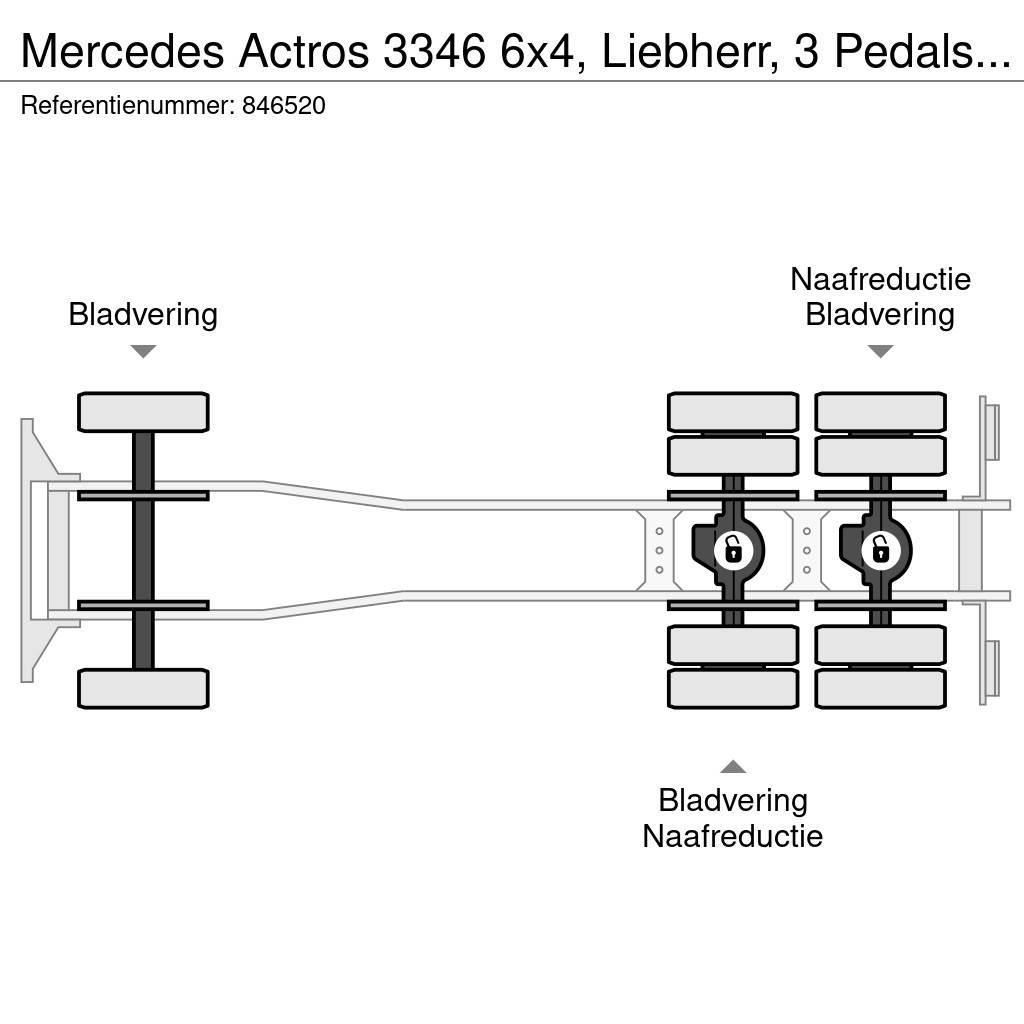Mercedes-Benz Actros 3346 6x4, Liebherr, 3 Pedals, Steel suspens Kamioni mešalice za beton