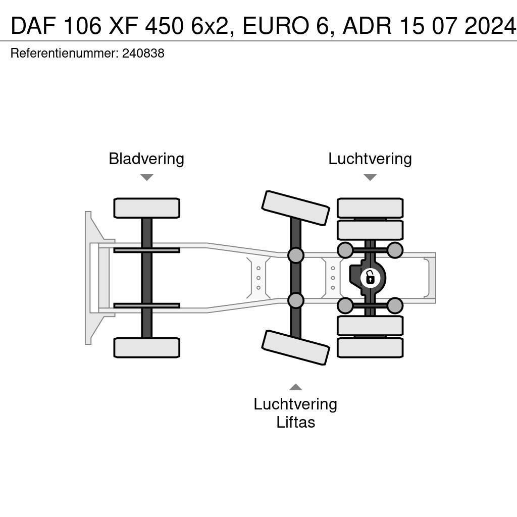 DAF 106 XF 450 6x2, EURO 6, ADR 15 07 2024 Tegljači