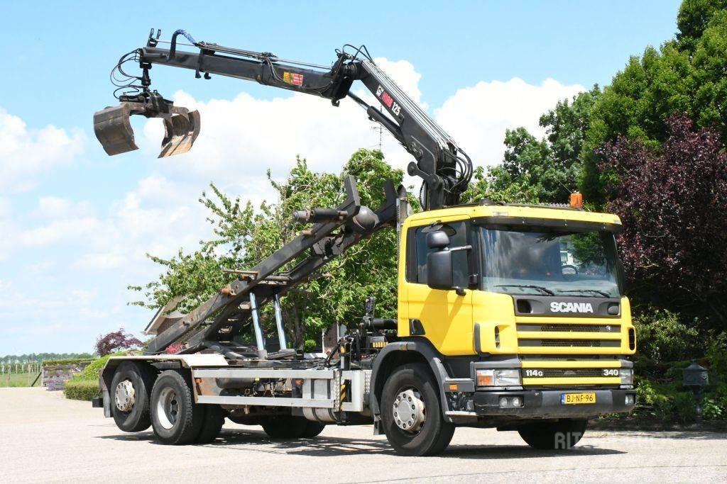 Scania R114-340 6x2 !!KRAAN/CONTAINER/KABEL!!MANUELL!! Rol kiper kamioni sa kukom za podizanje tereta