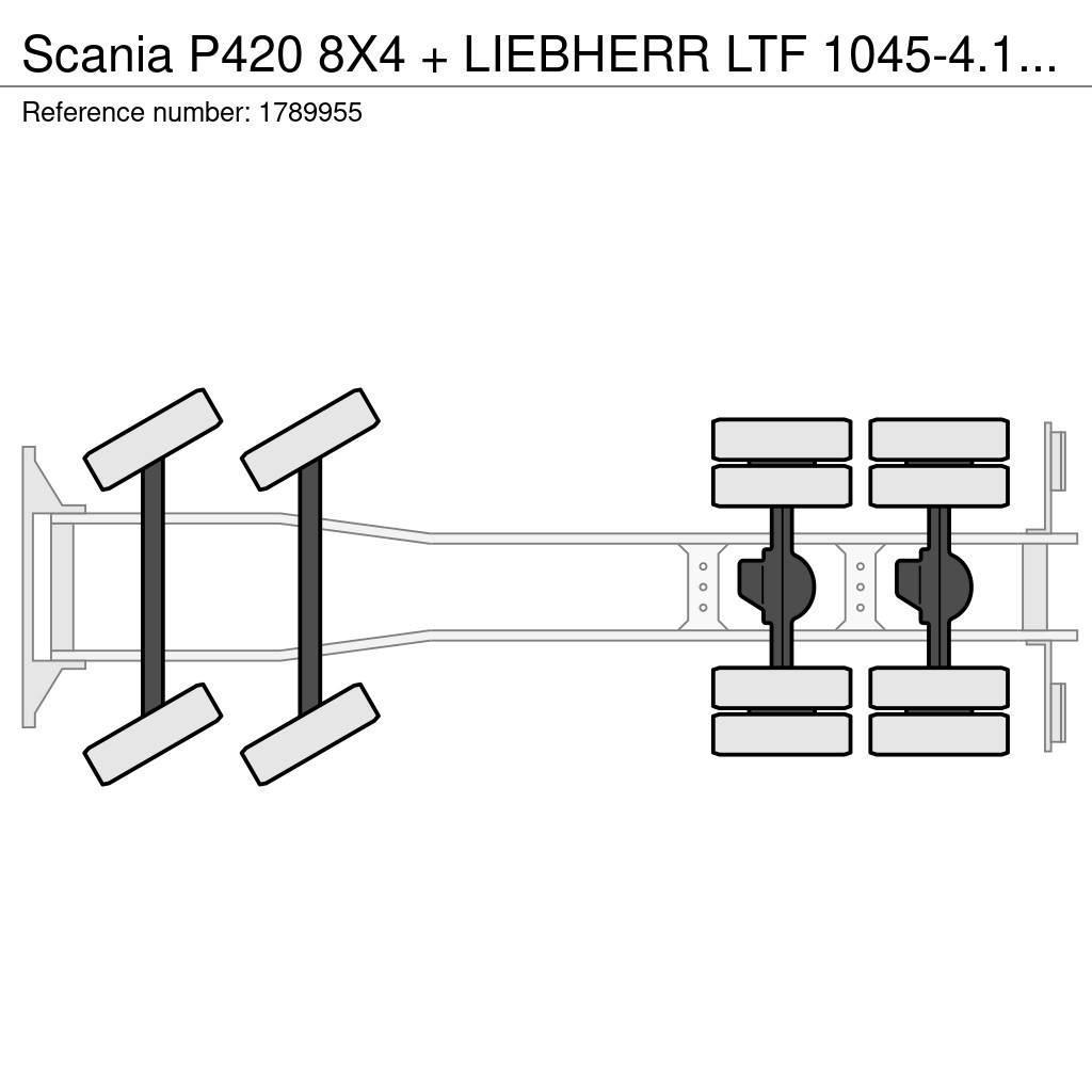 Scania P420 8X4 + LIEBHERR LTF 1045-4.1 KRAAN/KRAN/CRANE/ Kamioni sa kranom