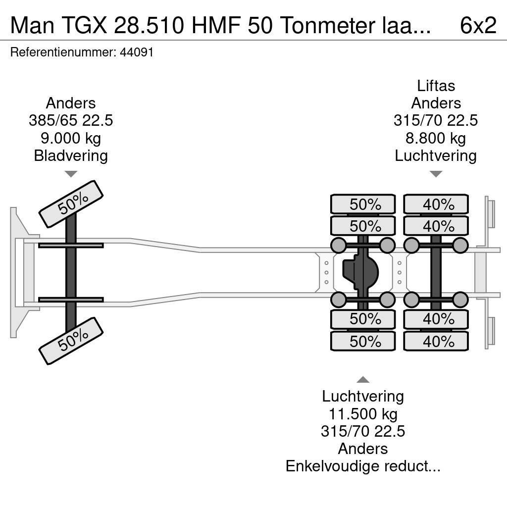MAN TGX 28.510 HMF 50 Tonmeter laadkraan + Fly-Jib Auto korpe