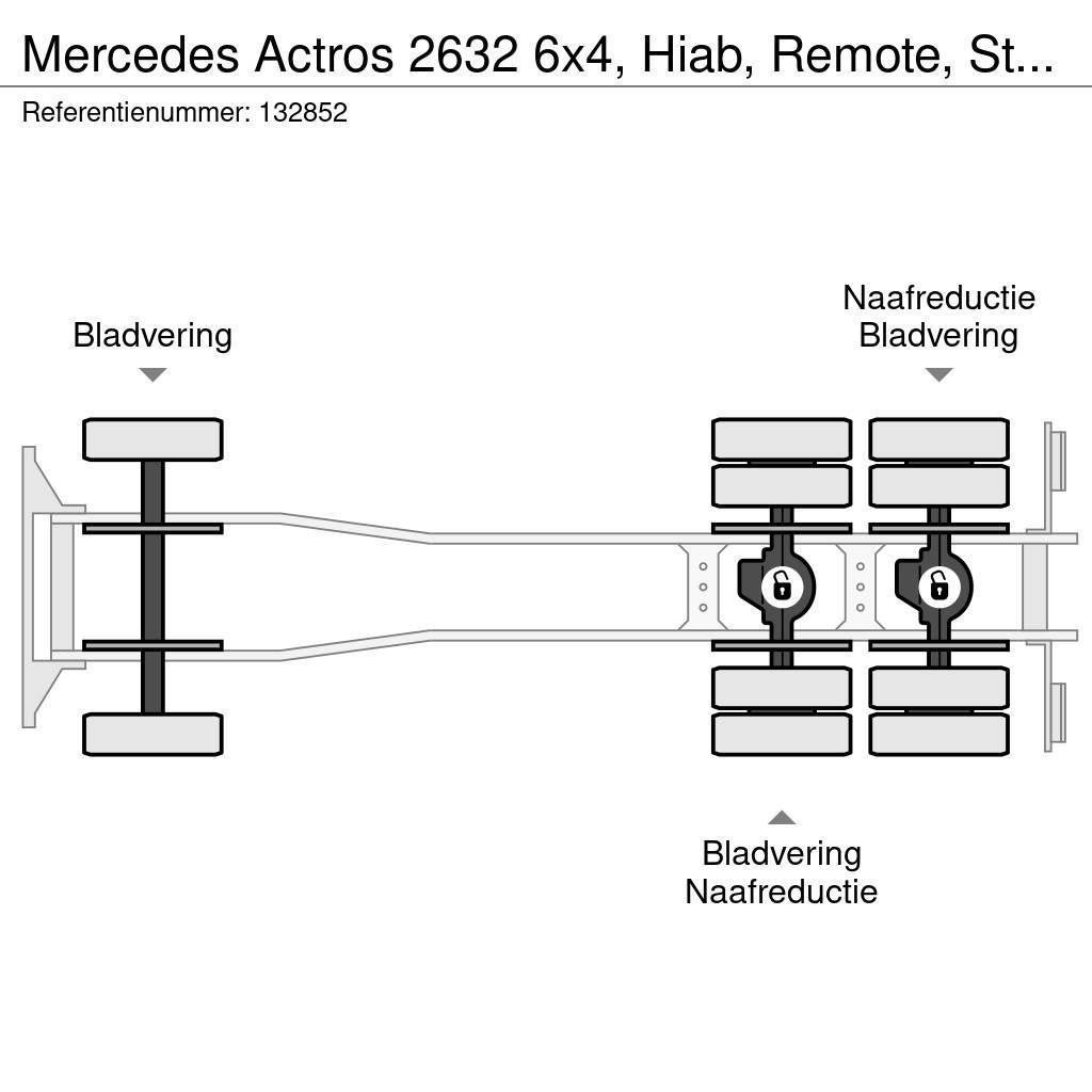 Mercedes-Benz Actros 2632 6x4, Hiab, Remote, Steel suspension, 3 Kamioni sa otvorenim sandukom