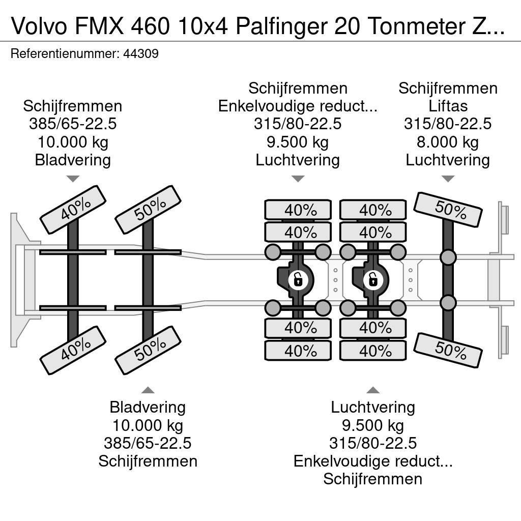 Volvo FMX 460 10x4 Palfinger 20 Tonmeter Z-kraan Rol kiper kamioni sa kukom za podizanje tereta