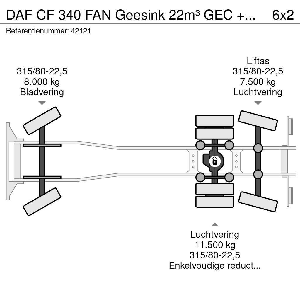 DAF CF 340 FAN Geesink 22m³ GEC + Welvaarts weighing s Kamioni za otpad