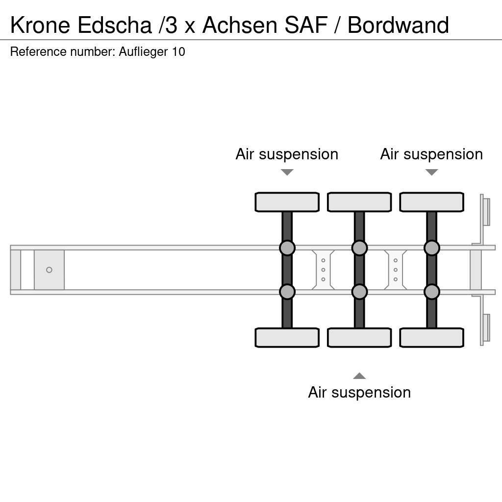 Krone Edscha /3 x Achsen SAF / Bordwand Poluprikolice sa ciradom
