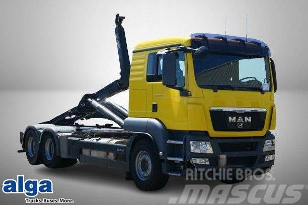 MAN 28.480 TGS BL 6x2, Hiab XR21S61, Standheizung Rol kiper kamioni sa kukom za podizanje tereta