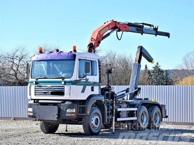 MAN TG 410 A* Abrollkipper + KRAN /6x4 Rol kiper kamioni sa kukom za podizanje tereta