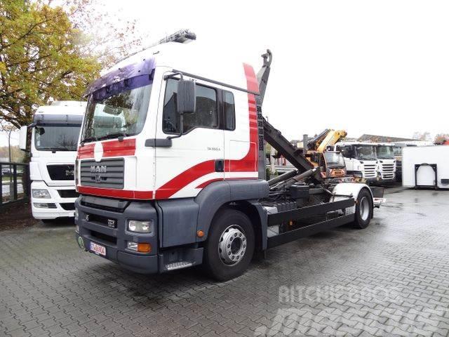 MAN TGA 18.360 / Rotes Kreuz Rol kiper kamioni sa kukom za podizanje tereta