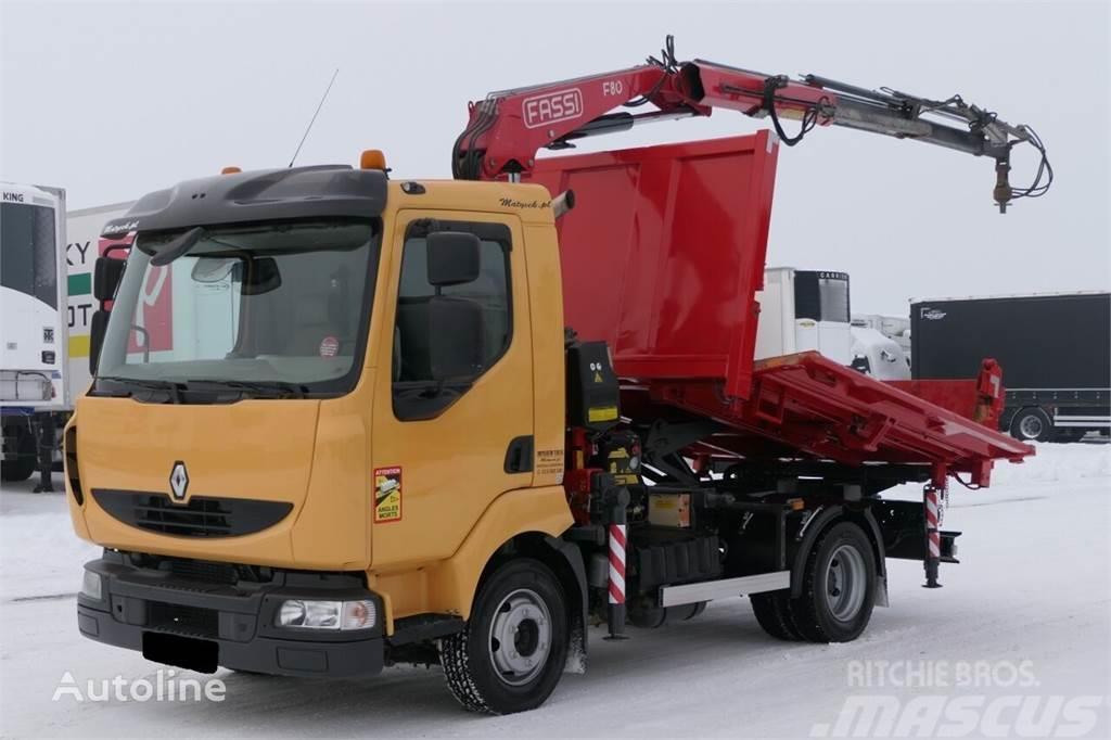 Renault MIDLUM 190 DXI	Tipper + crane FASSI F80 Kiperi kamioni