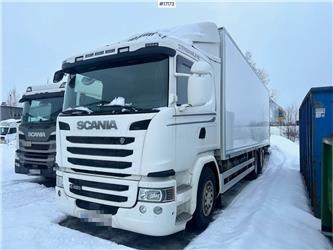 Scania G450 6x2 Box truck w/ fridge/freezer unit.