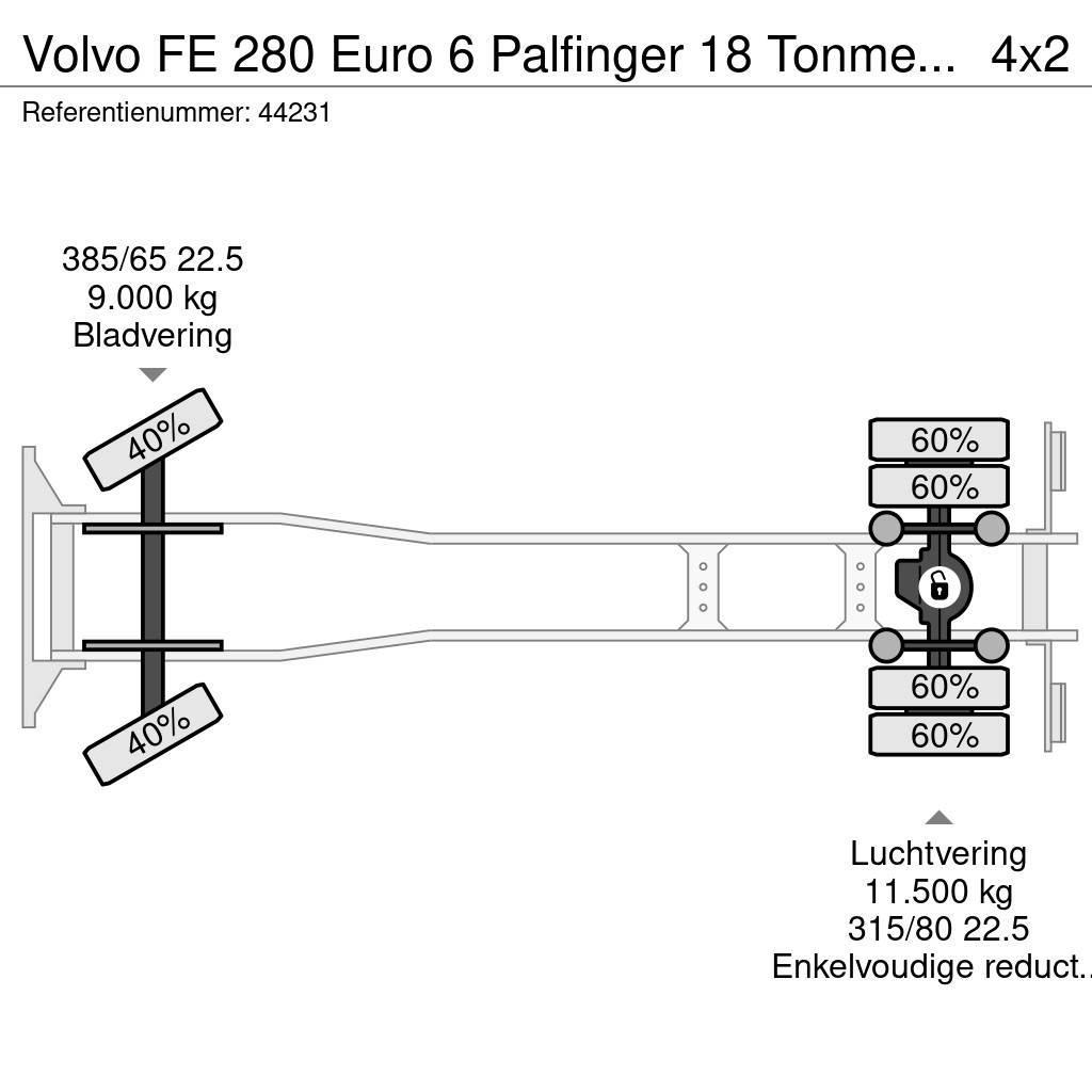 Volvo FE 280 Euro 6 Palfinger 18 Tonmeter laadkraan Just Kiperi kamioni