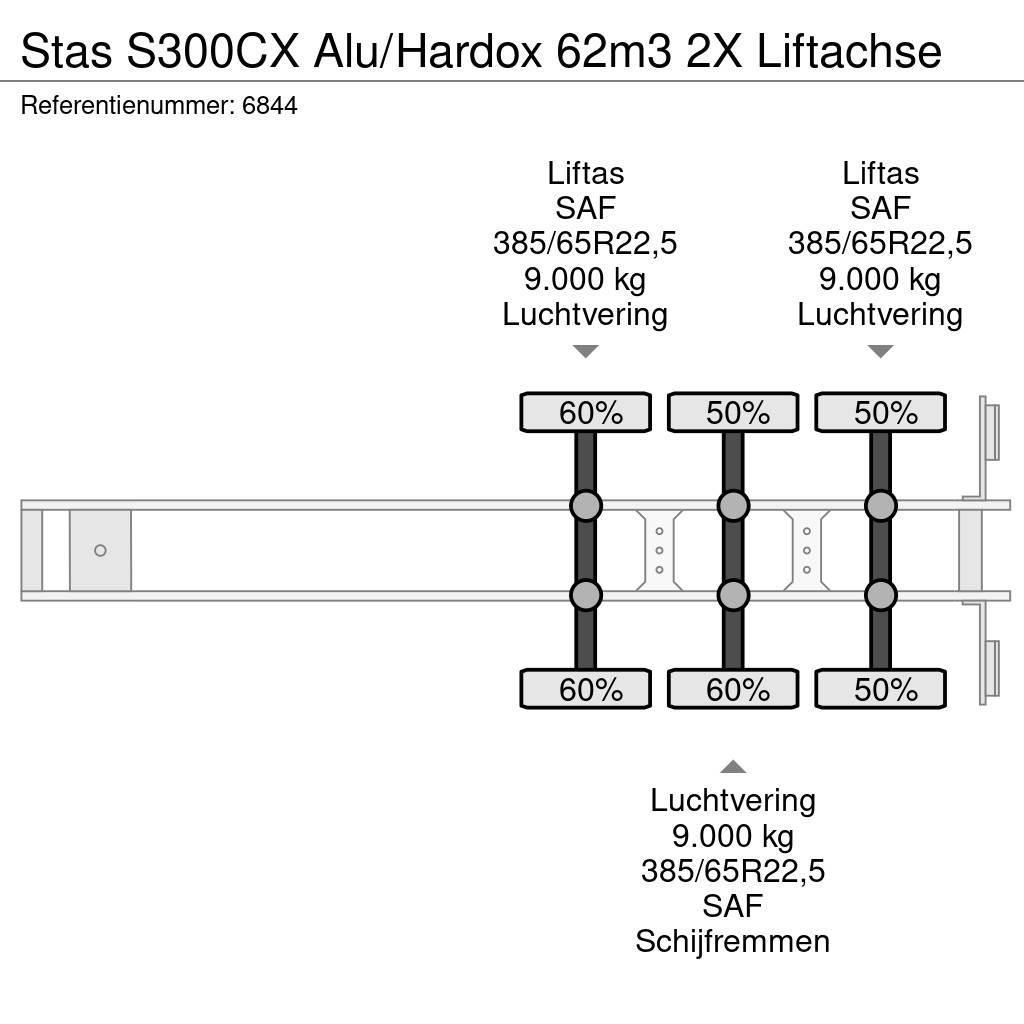 Stas S300CX Alu/Hardox 62m3 2X Liftachse Kiper poluprikolice
