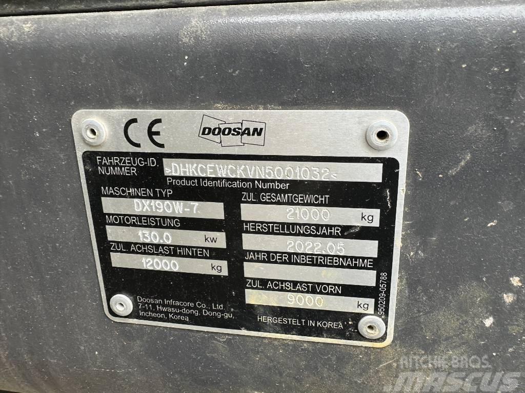 Doosan DX 190 W-7 Bageri točkaši