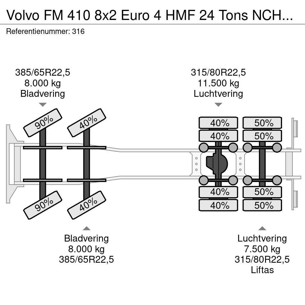 Volvo FM 410 8x2 Euro 4 HMF 24 Tons NCH Cable System! Rol kiper kamioni sa kukom za podizanje tereta