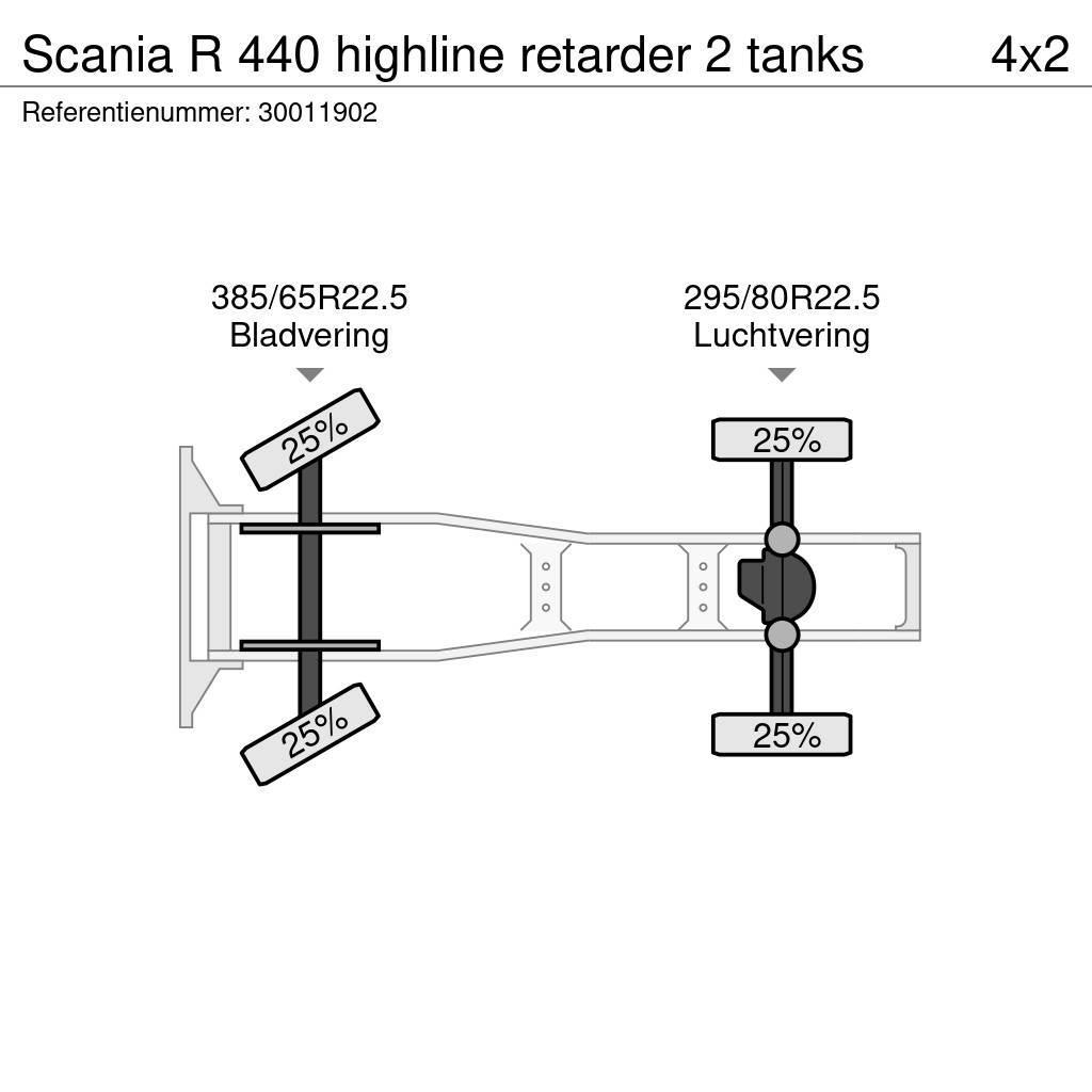 Scania R 440 highline retarder 2 tanks Tegljači