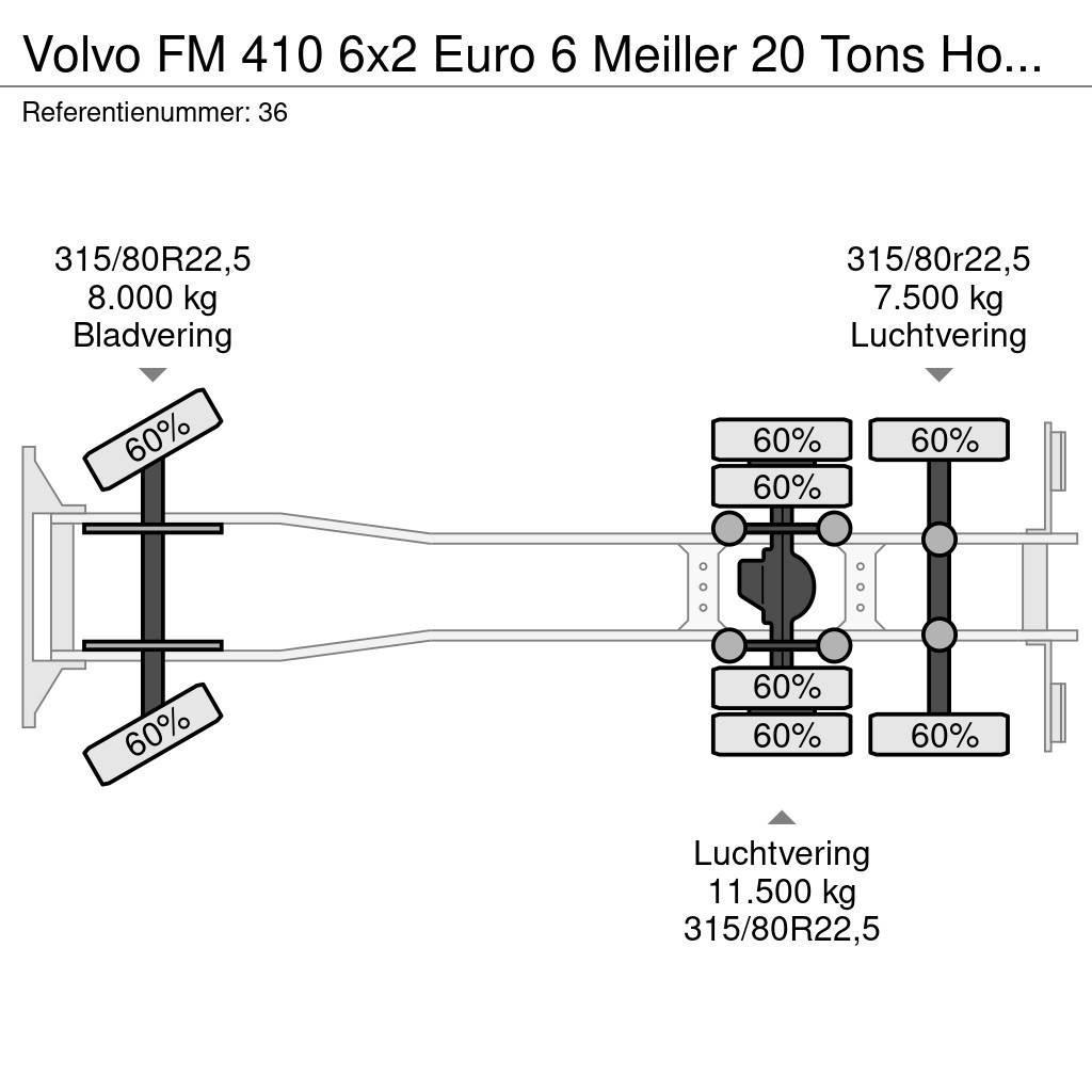 Volvo FM 410 6x2 Euro 6 Meiller 20 Tons Hooklift German Rol kiper kamioni sa kukom za podizanje tereta